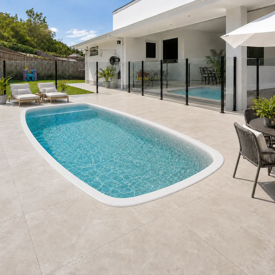 Piscina Hawaí instalada em residência na Região dos Lagos